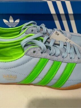 adidas Tokyo Sneakers - Light Blue with Neon Green